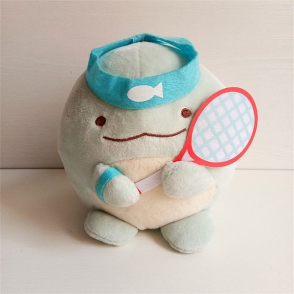 

japanese corner biological lizard holding racket toy activity mascot plush doll