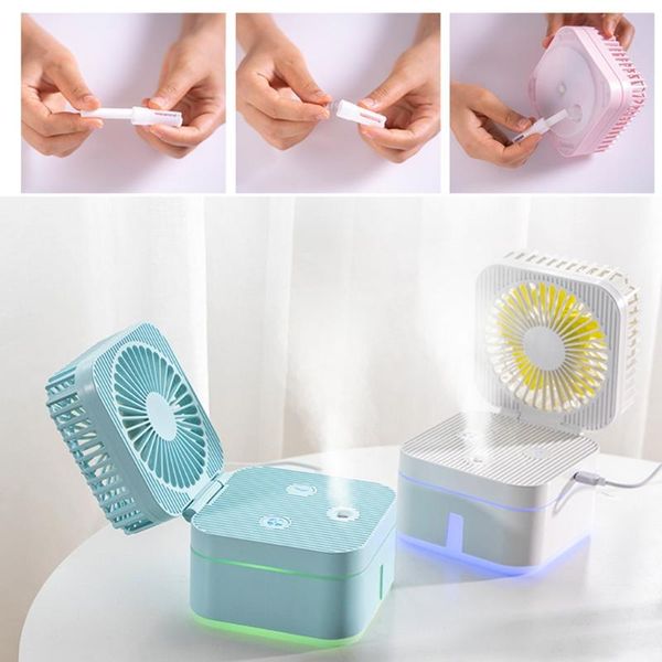 

square 2-in-1 humidifier quiet mini fan portable deskair coolers smart tool m2ee electric fans