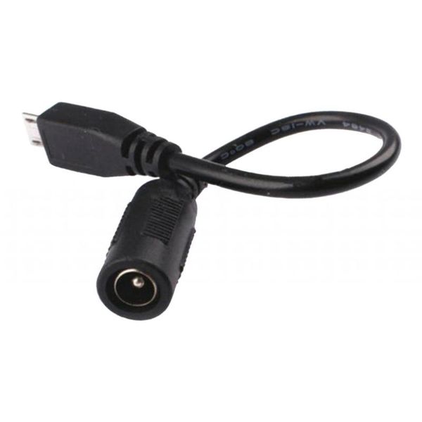 

hubs adapter cable dc female to micro usb male, 5.5x2.1mm, 12.5cm, black