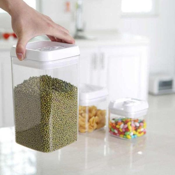 

storage bottles & jars 700/1300/1800ml food container plastic kitchen sealed transparent box refrigerator multigrain noodle c q0r7