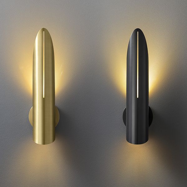 Lampada da parete moderna Illuminazione a LED Sconce Soggiorno Camera da letto Comodino Sfondo Decorativo Bagno Luci nordiche con paralume in oro