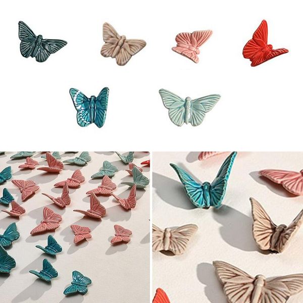 

decorative objects & figurines 3d ceramic butterfly nordic minimalist home living room sofa background wall decoration crafts hanging decors