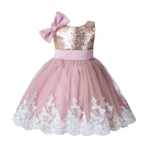 

fashion sequin born baby summer dress girl bow wedding pattern for toddler 1 years birthday party baptism clothes girl's dresses1, Red;yellow