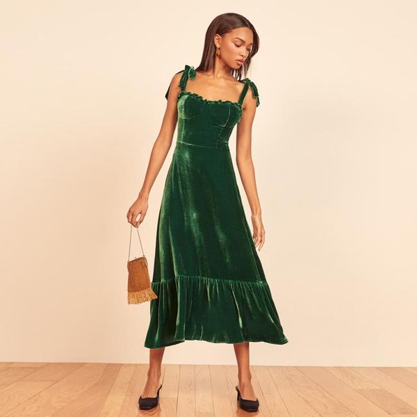 

casual dresses 292#ref velvet dress french women's in summer 2021, Black;gray