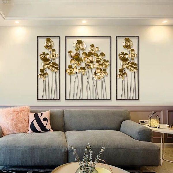 

iron metal wall decoration creative home lilac wall hanging modern luxury living room tv sofa background decoration