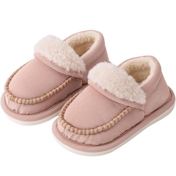 

slipper lkshoe 2021 style girls' fluffy shoes fashion warm non-slip boys ' baby zapatos mujer chaussure, Black;grey