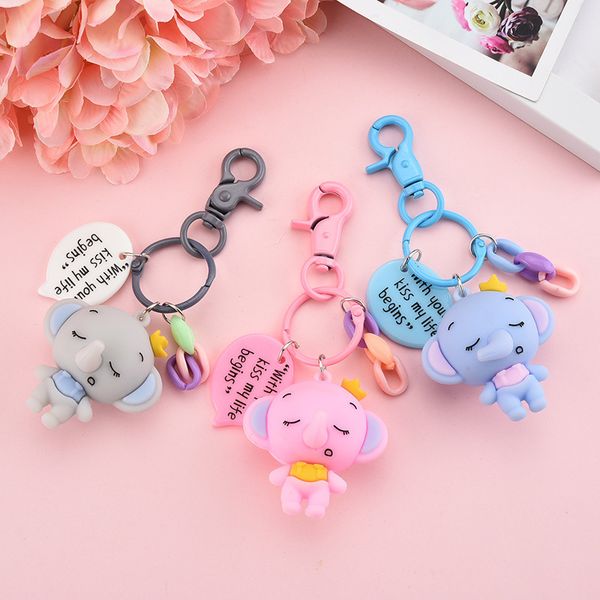 

2021 fashion keychain cartoon cute gutta percha creative lovers car key chain and schoolbag pendant, Silver