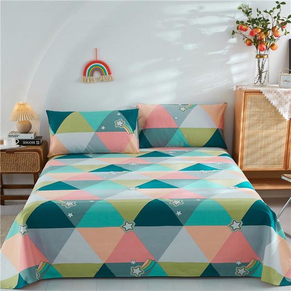 

sheets & sets single piece cotton bed sheet colorful geometric pattern linen with reactive printing and dyeing