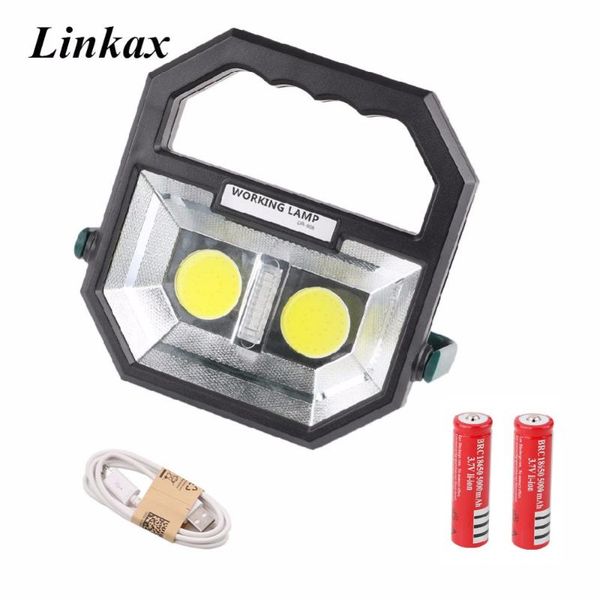 

rechargeable portable lantern camping light cob work lamp rescue beacon with 18650 battery usb cable for outdoor flashlights torches