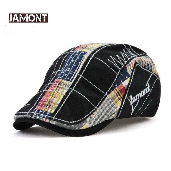 

berets original jamont women casual autumn hat cotton boina feminina retro embroidery men sun visor taking the female flat cap, Blue;gray