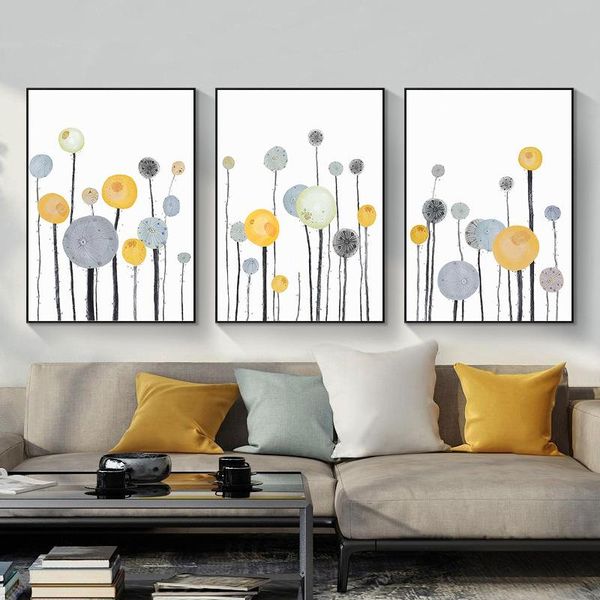 

paintings abstract cute color watercolor dandelion poster modern home decoration sofa living room bedroom dining frameless painting