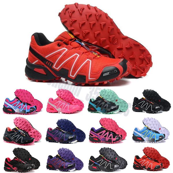 2021 Qualidade superior SpeedCross 3 CS Trail Running Tênis Mulheres Lightweight Sneakers Marinho Moda III Zapatos Impermeável Atlético 36-41 CQ01