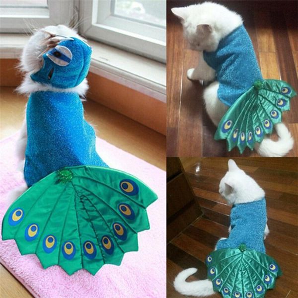 

dog apparel pet cat clothes halloween peacock hat fashion cosplay clothing 0809#30
