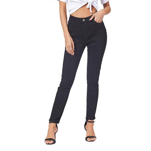 

women's pants & capris fashion ladies jeans high waist stretch slim versatile leggings trousers black, Black;white