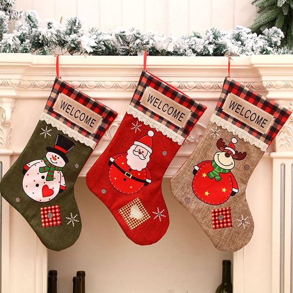 

christmas decorations merry ornament candy stocking sack year 2021 for home xmas kids gifts
