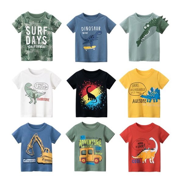 

childern t-shirt summer 2021 new kids clothing cotton baby boys clothes casual style cartoon design toddler boy t-shirt, White;black