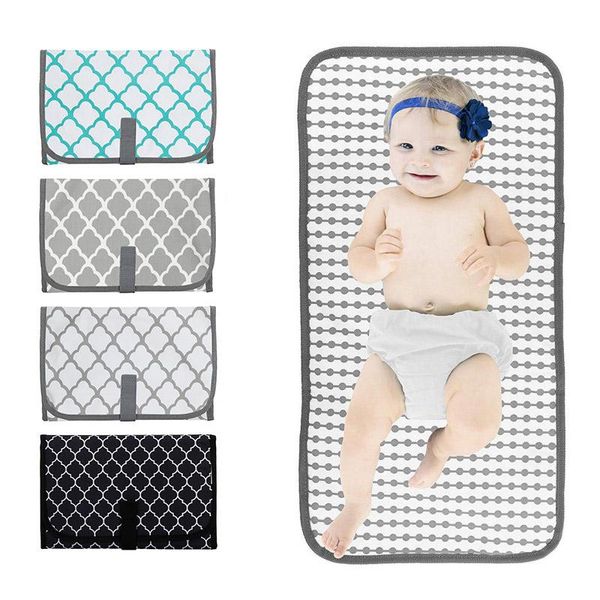 

cushion/decorative pillow portable waterproof changing station for born baby infant - lightweight travel home diaper changer mat with pocket