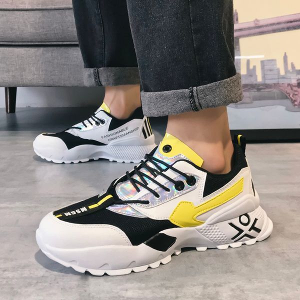 

New Man Causal Shoes Fashion mesh Breathable Blade Running Shoes Non-slip Shock Absorber Comfortable Sports Zapatos De Hombre, Black