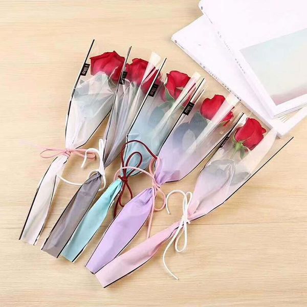 

gift wrap 5pcs/lot festival packaging bag flowers single rose branch for bouquet flower