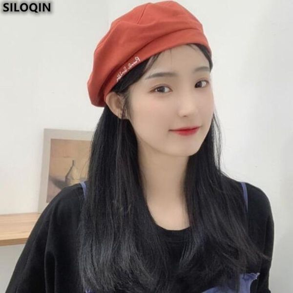

berets siloqin 2021 trend girl female spring summer thin section breathable painter temperament grace military cap gorra, Blue;gray