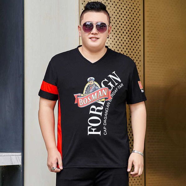 

2021 new super fat oversized men's summer short sleeve t-shirt fat guy oversized half sleeve t-shirt bottoming shirt 7xl, Black;brown