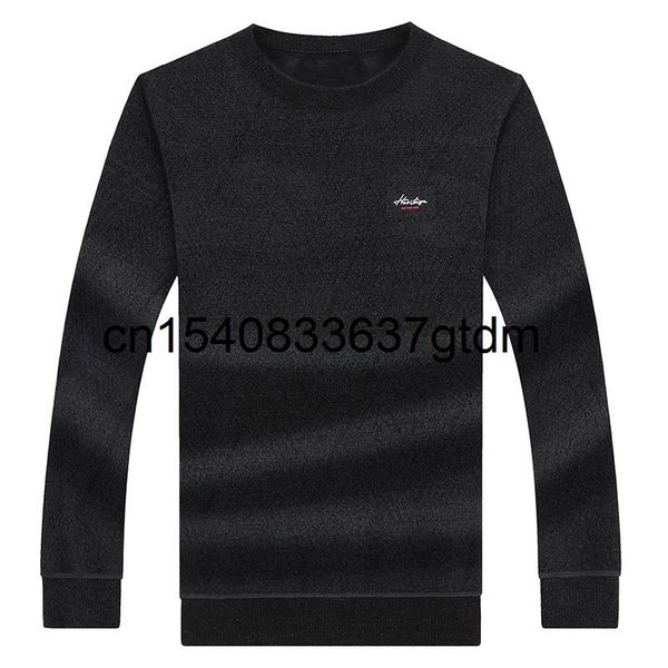 

men's round neck long sleeve t-shirt plus fat size man warm sweater winter base plush autumn coat t-shirts, White;black