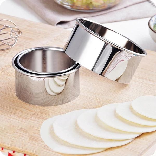 

baking & pastry tools 3pcs/set stainless steel round dumplings molds cutter maker cookie cake wrapper dough cutting kitchen accesories