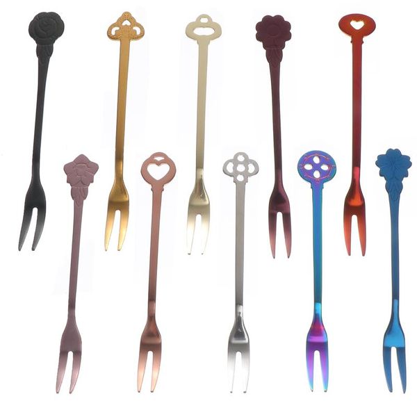

forks 10pcs household fruit useful dessert cake portable tableware