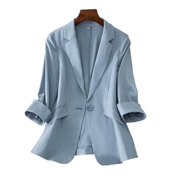 

women's suits & blazers demaifashion autumn korean slim small suit blazer women solid jacket coat 3/4 sleeve office lady wear femme fas, White;black