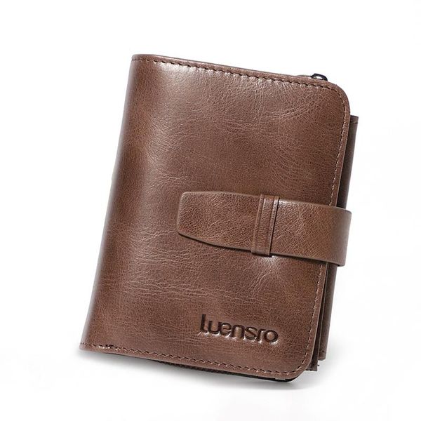 

wallets genuine leather women's wallet short small girls brand vintage zipper coin purse lady card holder portefeuille, Red;black