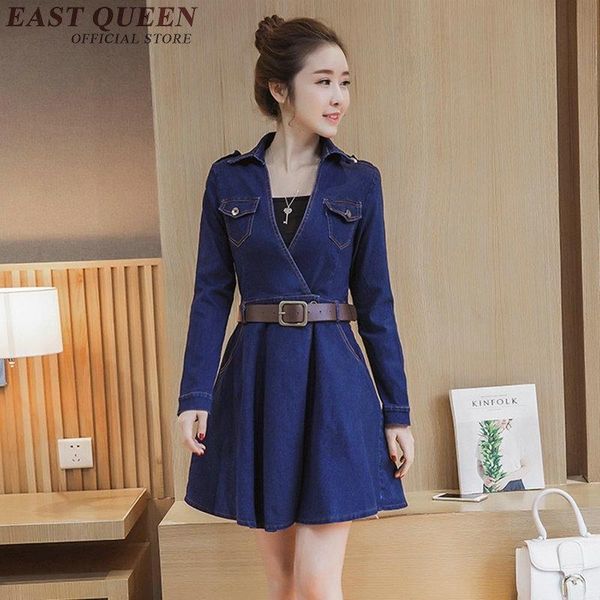 

casual dresses winter women 2021 trending styles denim jean streetwear ladies female autumn dress nn0920, Black;gray