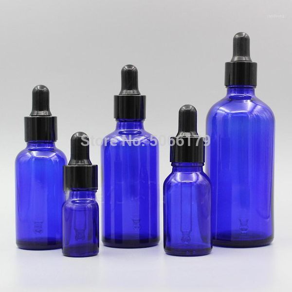

storage bottles & jars 15pcs 5/10/15/20/30/50/100ml glass pipttes blue dropper perfume frangrance refillable bottle cosmetic essential massa