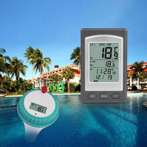 

pool & accessories floating thermometer wireless swimming tub home swim temperature meter calendar alarm clock -40~60c