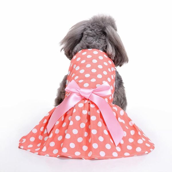 

dog apparel lovely dot pet puppy cat dress bowknot costume clothes party gift
