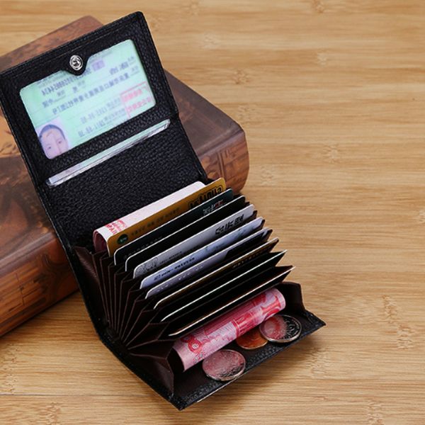 

men & women cardholder organizer mini leather purses short coin purse holder wallets, Red;black