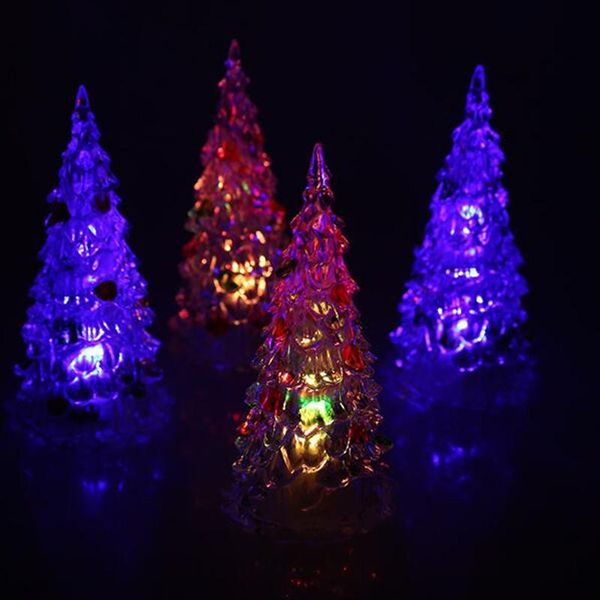 

colorful led flashing christmas tree night light electric fiber mini lamp xmas gift home decor glow party supplies decoration
