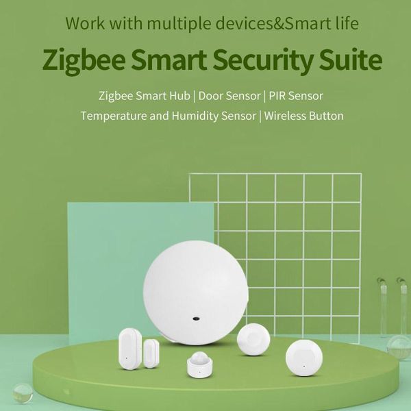 

smart home control zigbee3.0 ewelink hub door/motion/pir/temperature/humidity sensor wireless button 5pcs/set security alarm system kit