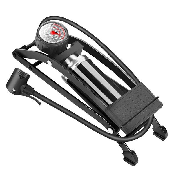 

bike pumps bicycle tire car non slip high pressure inflator foot pump with gauge accurate steel motorcycle portable mountain