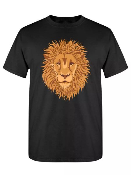 

lion face front view tee men's -image by shutterstock, White;black