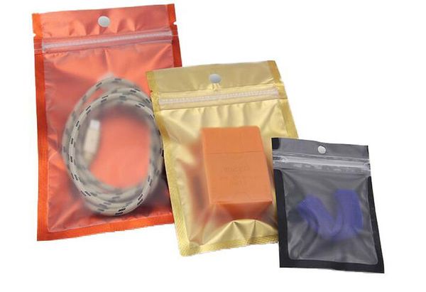 DHL Colored Ressalable Bag Ziplock Frente Completa com folha de alumínio Back Plástico Bolsa de embalagem para armazenamento de alimentos 01