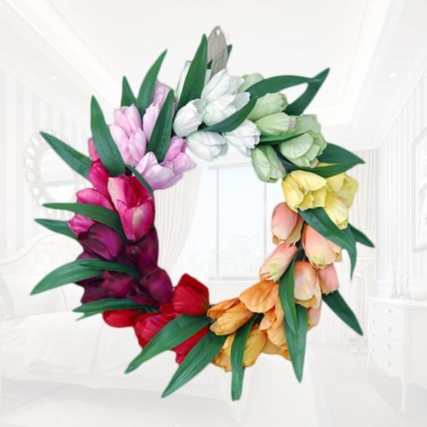 

decorative flowers & wreaths 1pc unique tulip wreath wedding accessory festival home decoration colorful