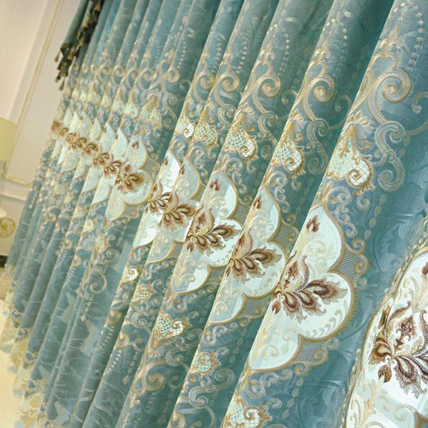 

european style curtain blackout embroidered customization curtains for living dining room bedroom & drapes