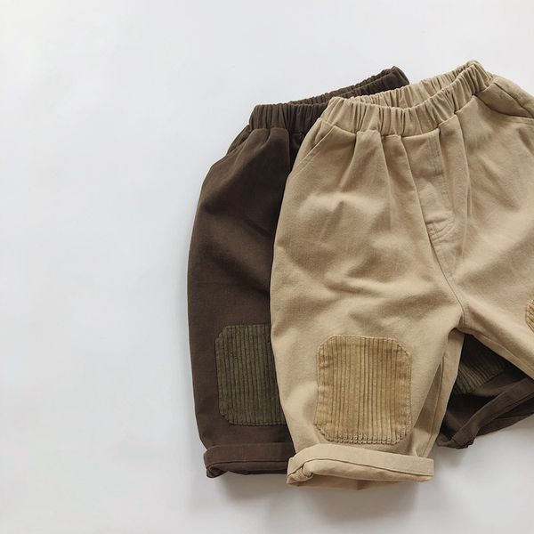 

2021 spring new children boys and girls loose patch pants fashion kids soft comfortable casual trousers, Blue