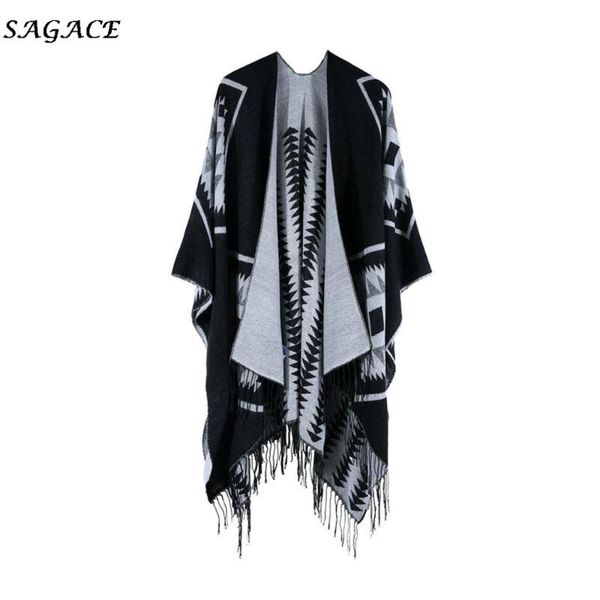 

women's jackets sagace clothes coats autumn women fashion casual soft tassels knitted cashmere ponchos shawl cardigans sweater coat, Black;brown