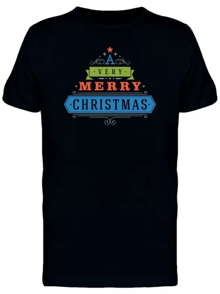 

a very merry christmas tree logo men's tee -image by shutterstock, White;black