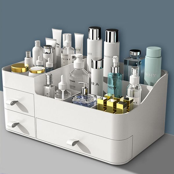 

large capacity drawer make up organizer bathroom makeup storage box women skin care dressing table cosmetic lipstick beauty case