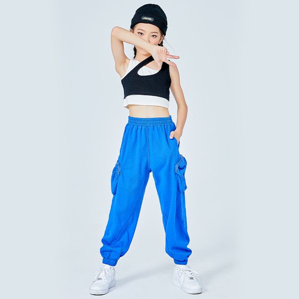

2022 new exercise dance suit hip hop street dance trendy girl jazz dance costume catwalk show service summer sets, White