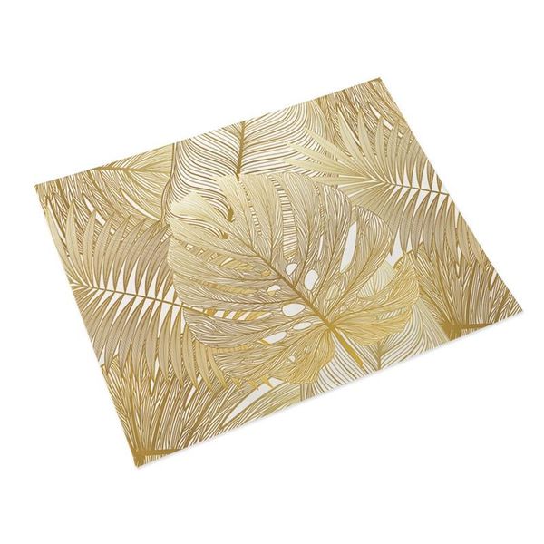 

mats & pads ins gold leaf placemat coffee table tablecloth cotton linen placemats single-sided printing waterproof