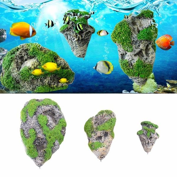 

decorations artificial floating pumice suspended stone plant grow on fish tank ornament avatar fantasy wonderland aquarium decoration