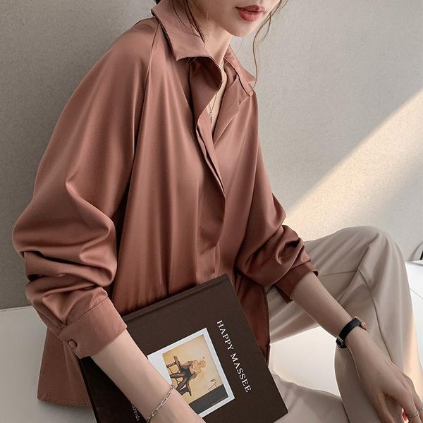 

women's polos fashion hong kong wind white shirt female spring design feeling gentle blouse loose long sleeves bottom